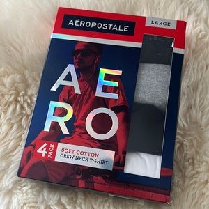 NEW 4 pack Aeropostale cotton crew neck t shirts Large L white black grey